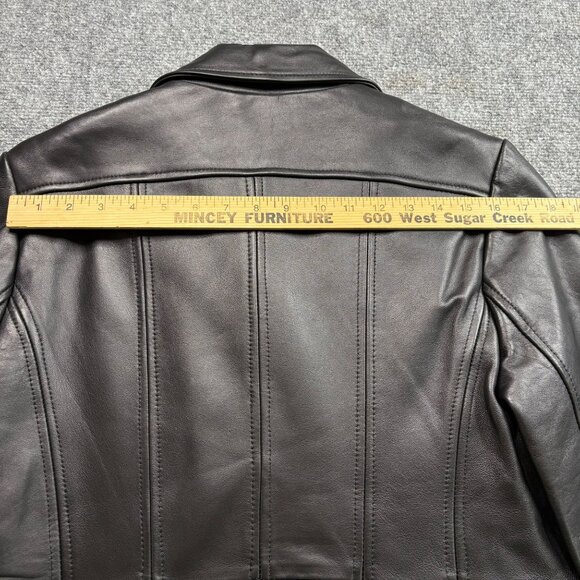 Wilsons Leather Jacket Womens L Black 3M Thinsulate Insulation Blazer Button - Picture 11 of 16